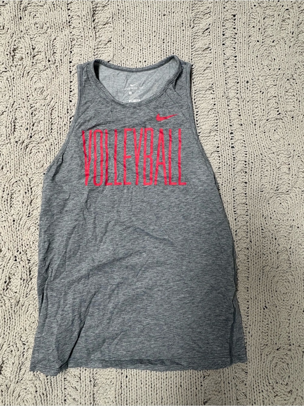 Nike Gray Tank with Pink 'VOLLEYBALL' Logo